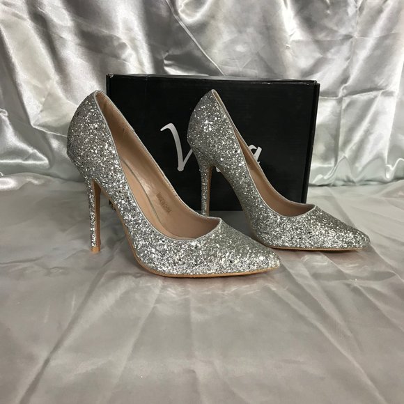 Viva Shoes - NIB Viva Diamante Silver Stiletto Heels
